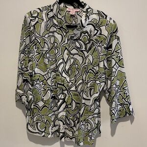 Stylish Green Patterned Blouse
